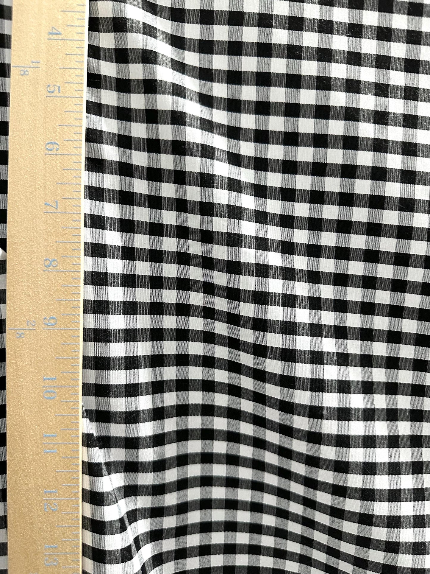 Black White Checkered Plaid Poly Cotton Fabric (58 in.) Sold By The Yard