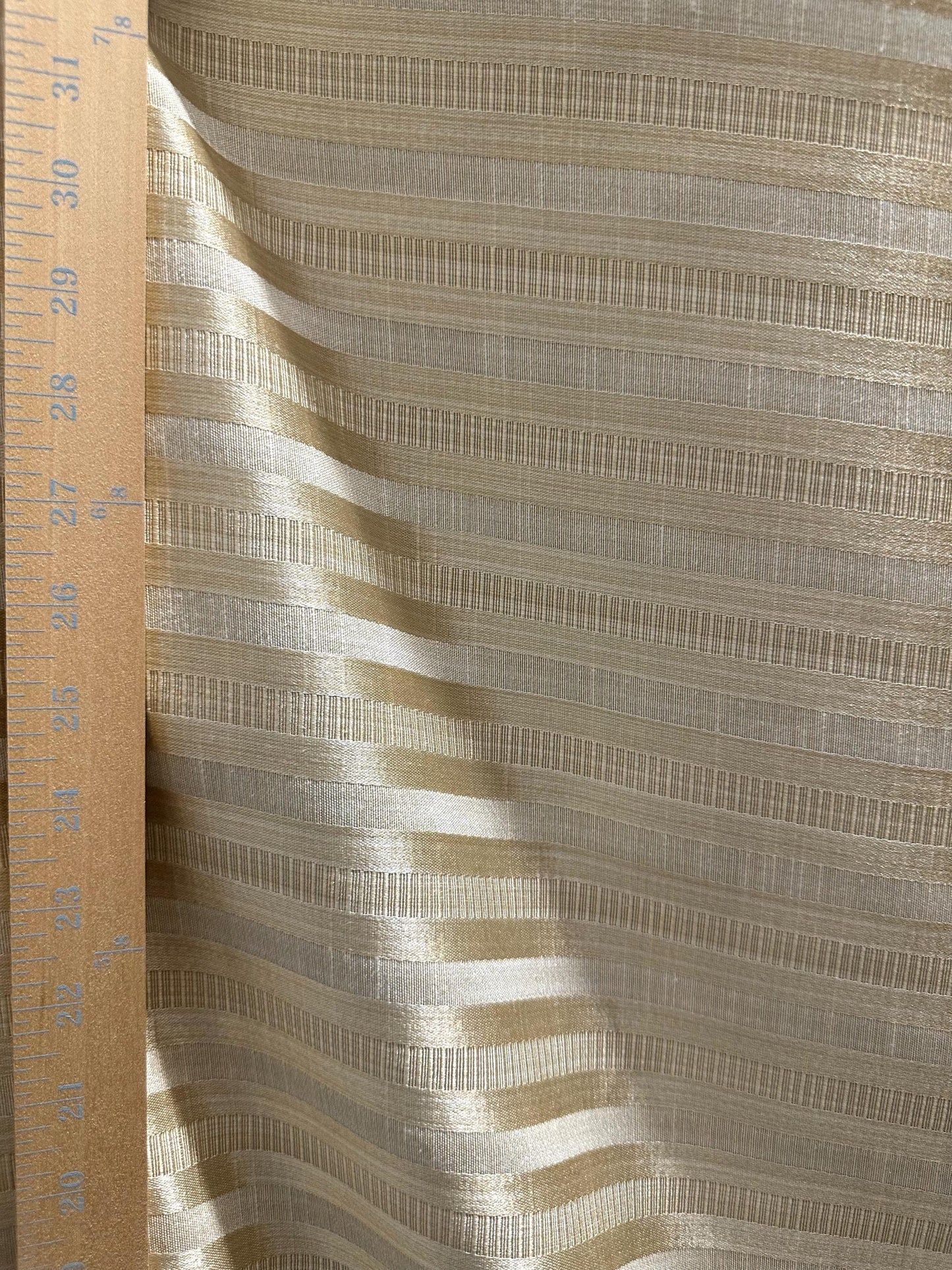 CHAMPAGNE Striped Brocade Upholstery Drapery Fabric (54 in.) Sold By The Yard