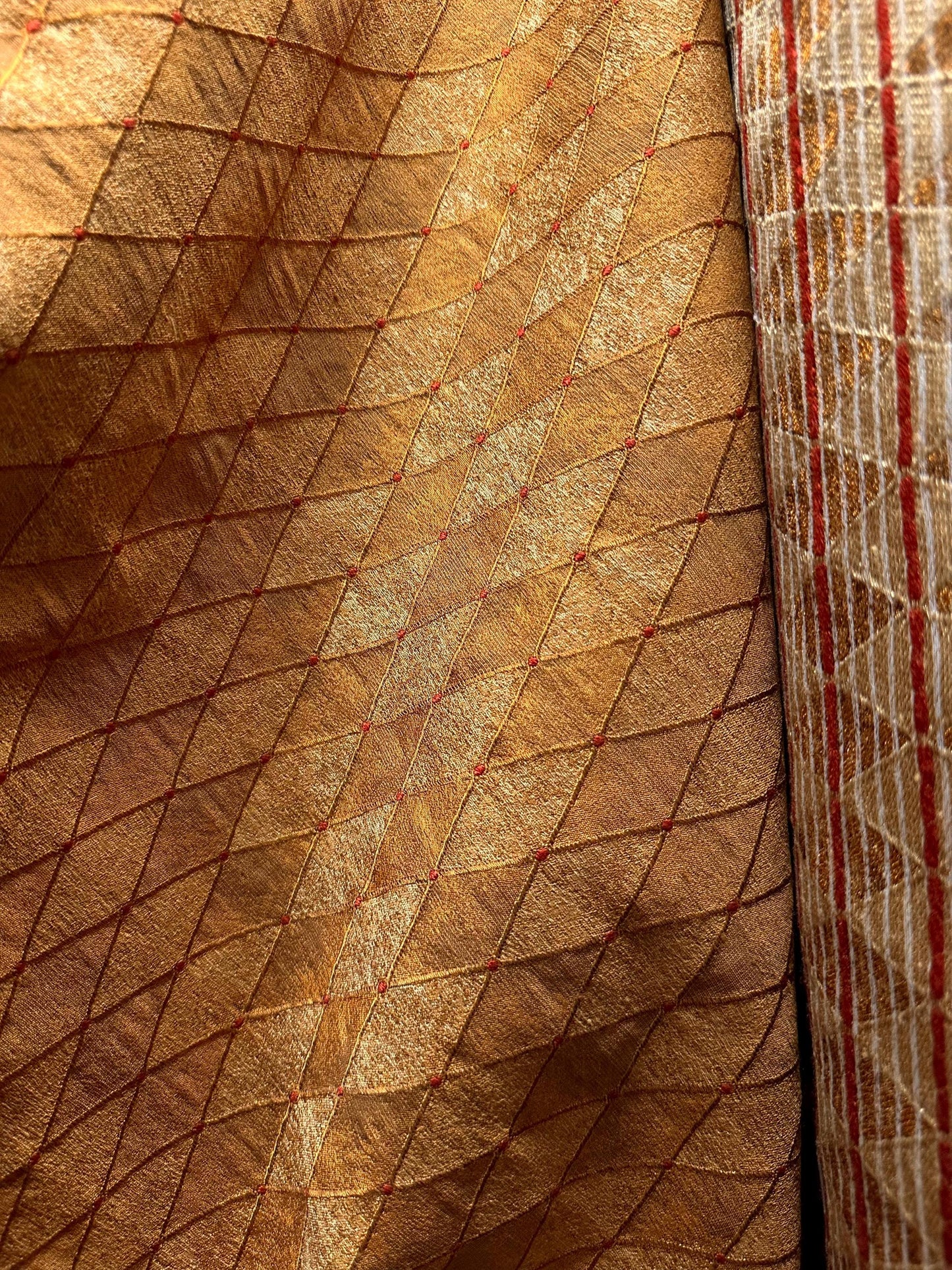 COPPER RED Diamond Upholstery Drapery Brocade Fabric (54 in.) Sold By The Yard