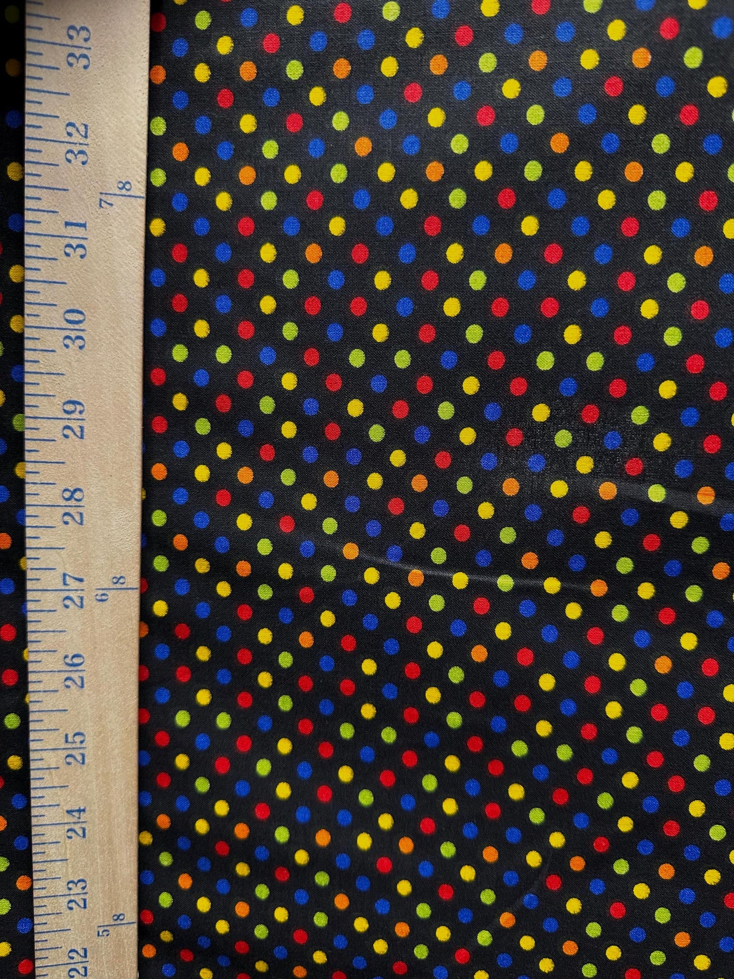 Black Multicolor Small Polka Dot 100% Cotton Fabric (45 in.) Sold By The Yard