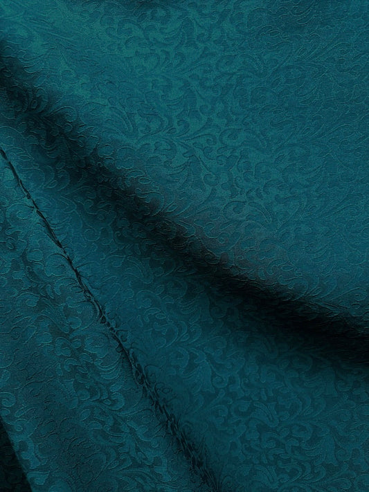 TEAL Floral Brocade Fabric (60 in.) Sold By The Yard