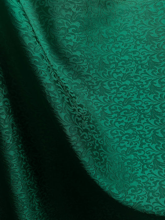 HUNTER GREEN Floral Brocade Fabric (60 in.) Sold By The Yard