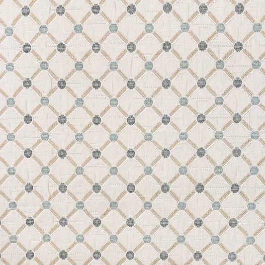 LIGHT BLUE GOLD Diamond Chenille Upholstery Brocade Fabric (56 in.) Sold By The Yard