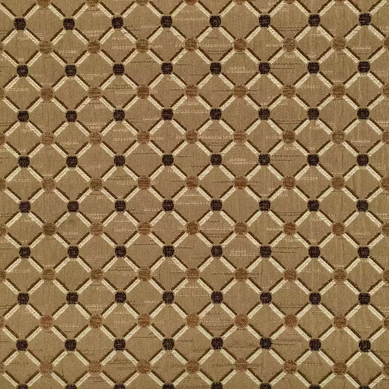 BROWN Diamond Chenille Upholstery Brocade Fabric (56 in.) Sold By The Yard
