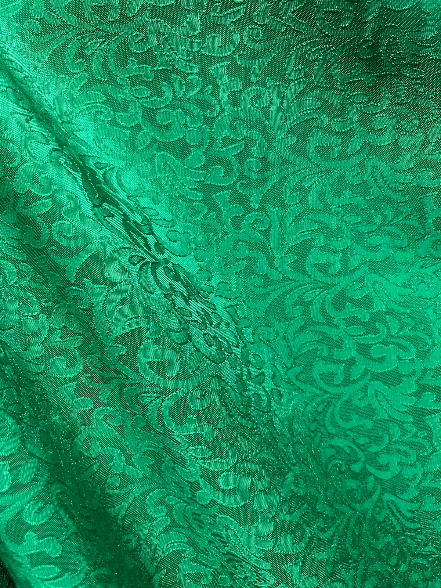 KELLY GREEN Floral Brocade Fabric (60 in.) Sold By The Yard