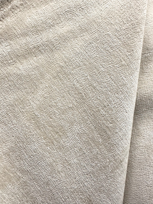 IVORY BEIGE Chenille Velvet Upholstery Drapery Fabric (56 in.) Sold By The Yard