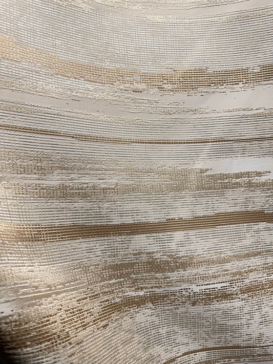 BEIGE GOLD Embroidered Brocade Upholstery Drapery Fabric (56 in.) Sold By The Yard