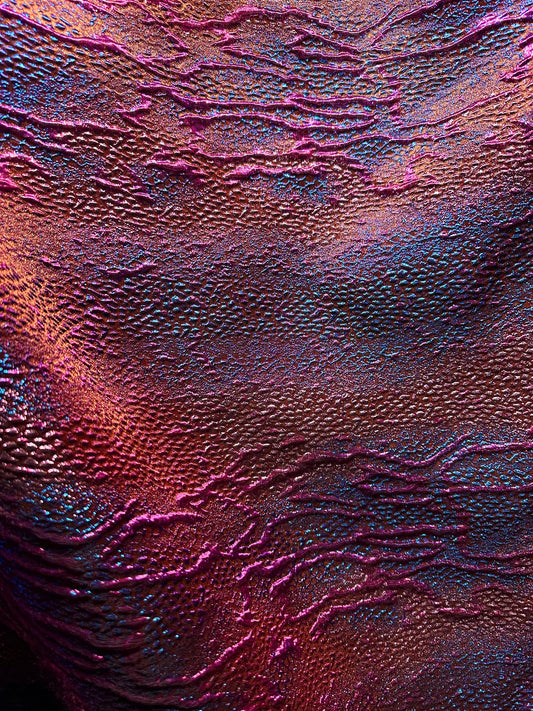 PURPLE Multicolor Reptile Pattern Metallic Brocade Fabric (60 in.) Sold By The Yard