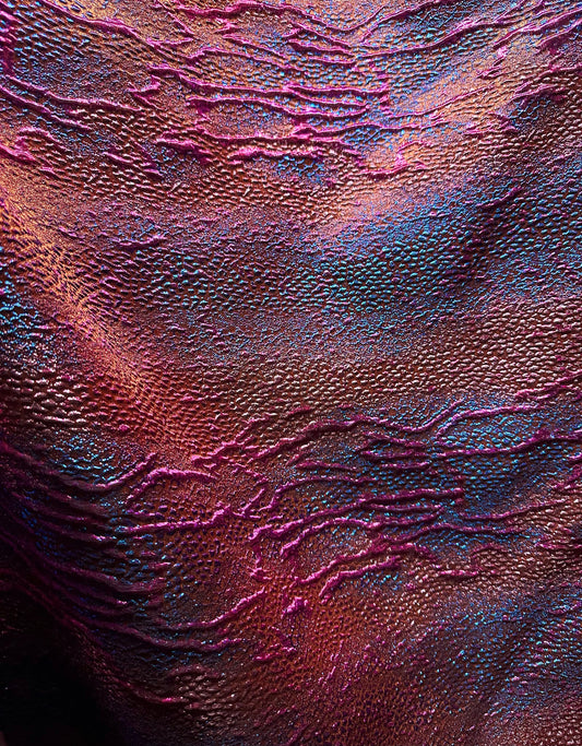 PURPLE Multicolor Reptile Pattern Metallic Brocade Fabric (60 in.) Sold By The Yard