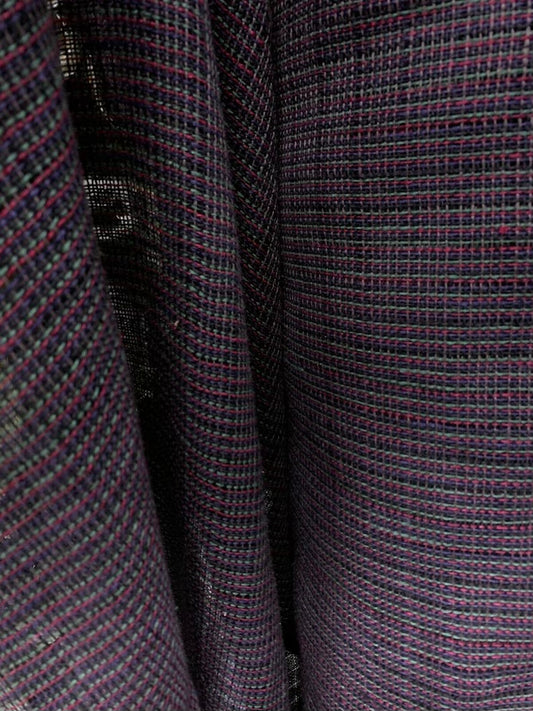 Dark Blue Red Green Multicolor Open Weave Burlap Fabric (60 in.) Sold By The Yard