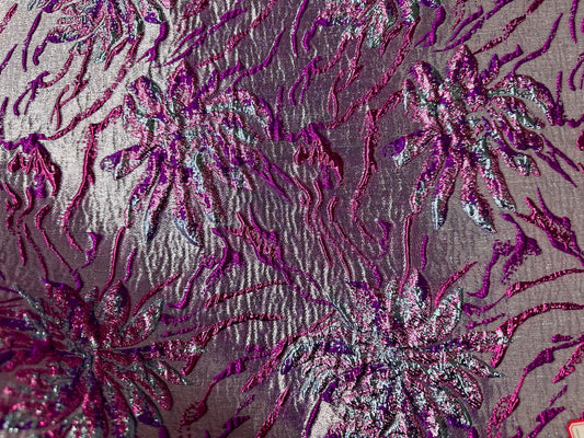 LAVENDER PINK Floral Brocade Fabric (60 in.) Sold By The Yard
