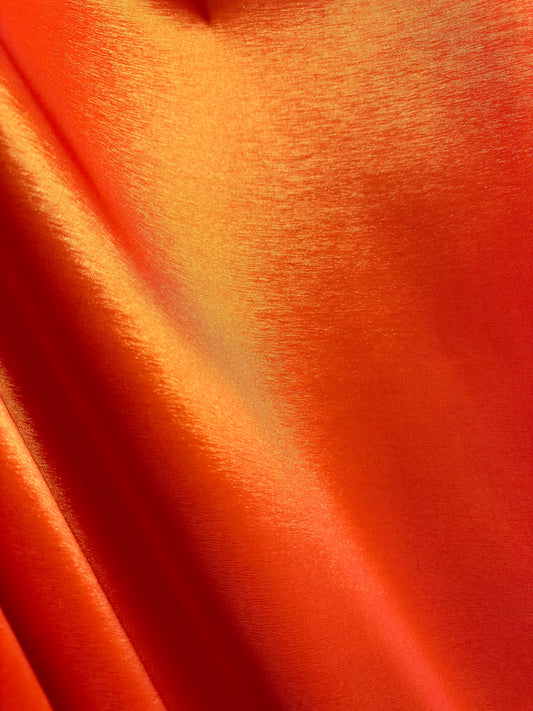 BRIGHT ORANGE Solid Polyester Taffeta Fabric (60 in.) Sold By The Yard