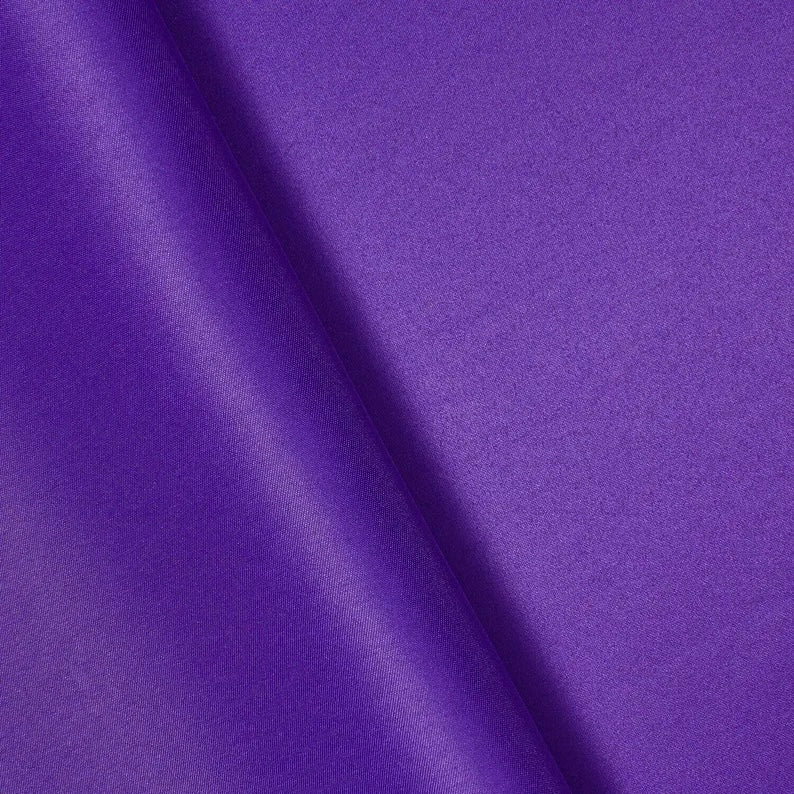 PURPLE Solid 100% Polyester Mystique Satin Fabric (60 in.) Sold By The Yard