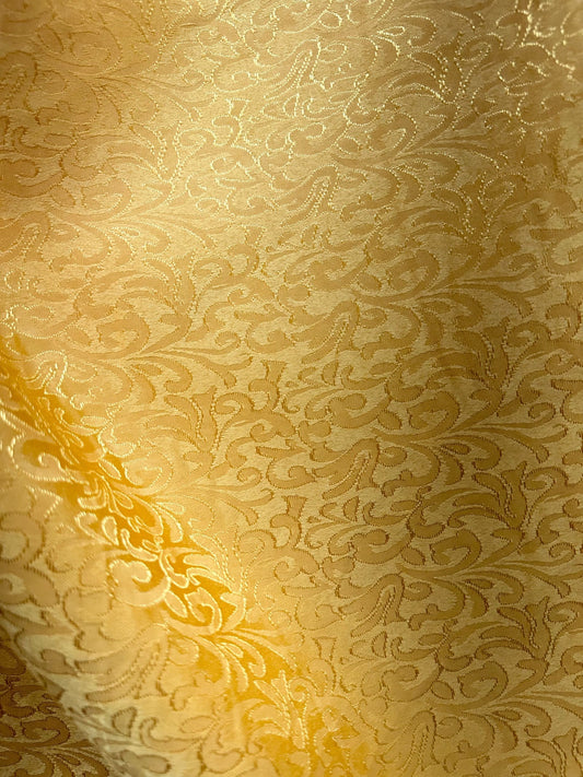 Floral Brocade Fabric (60 in.) 50 Yards Each: GOLD & IVORY