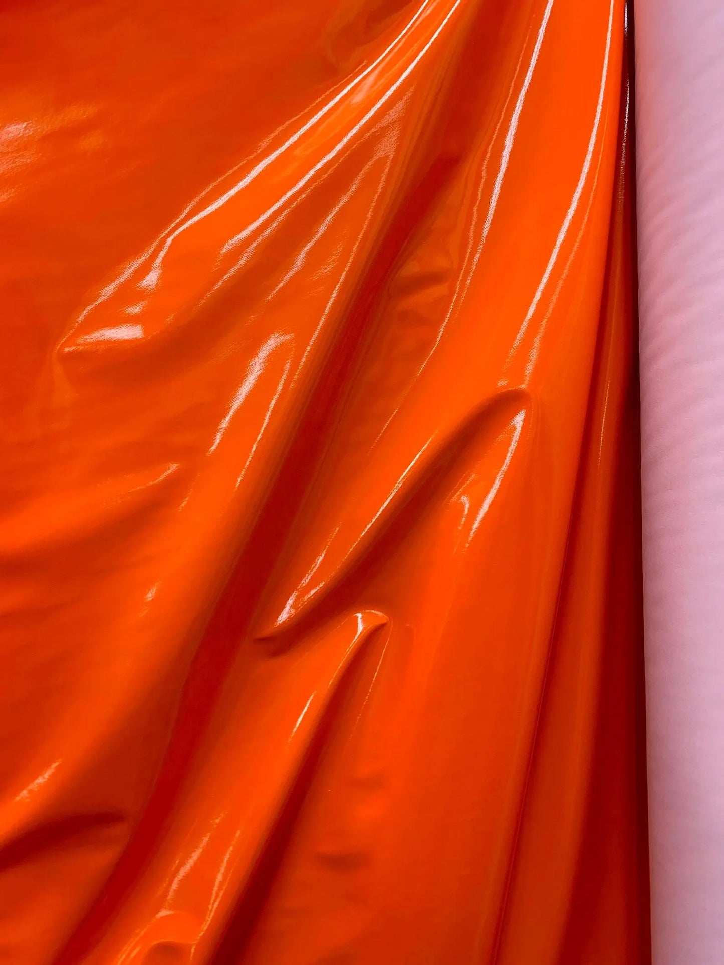 ORANGE Shiny Glossy PVC Pleather Stretch Fabric (58 in.) Sold By The Yard