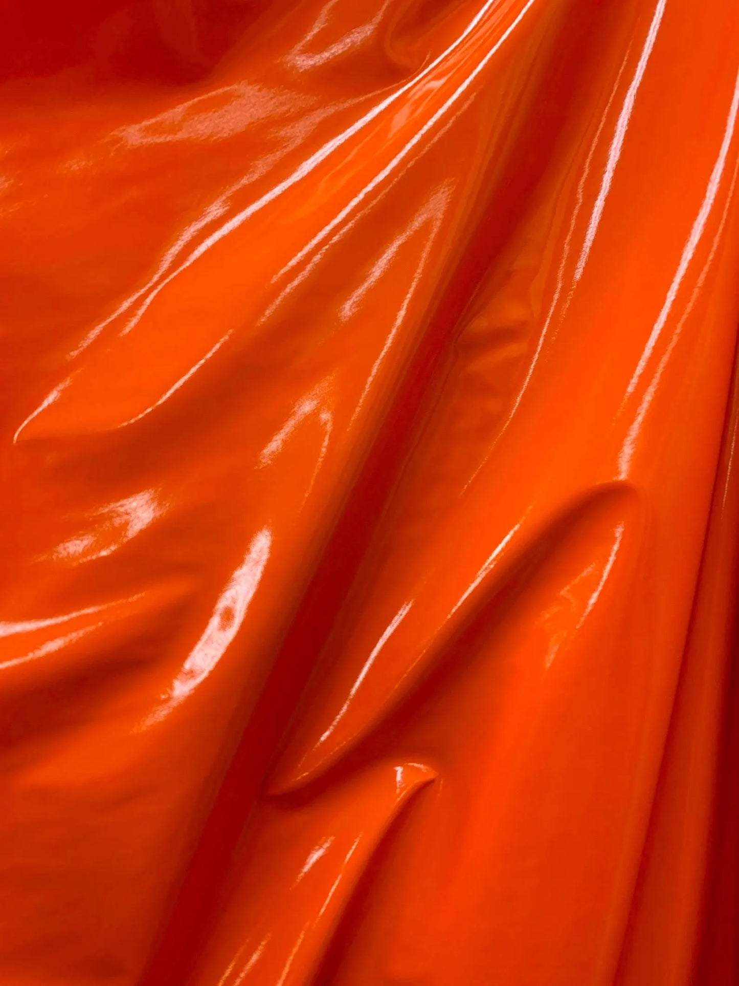 ORANGE Shiny Glossy PVC Pleather Stretch Fabric (58 in.) Sold By The Yard