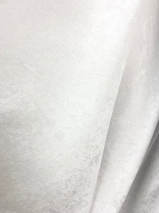 WHITE Solid Chenille Velvet Upholstery Drapery Fabric (56 in.) Sold By The Yard