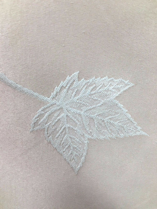 PEACH WHITE Leaves Brocade Upholstery Drapery Fabric (54 in.) Sold By The Yard