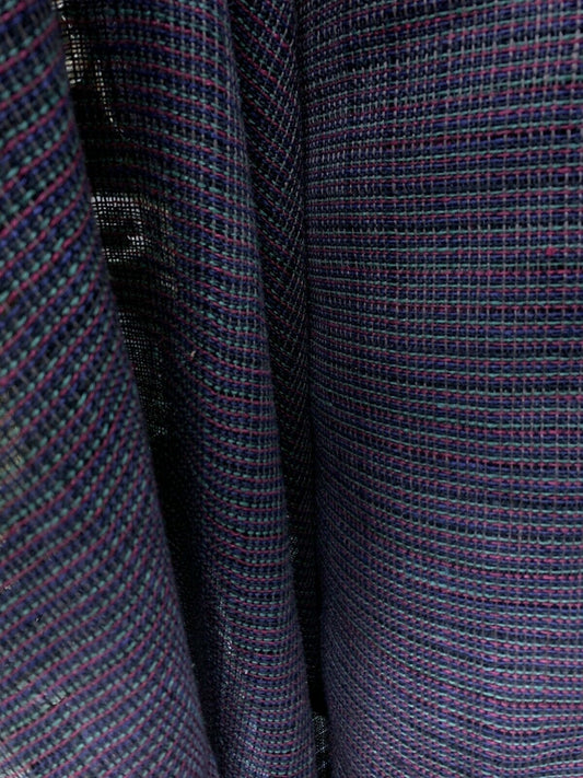 Dark Blue Red Green Multicolor Open Weave Burlap Fabric (60 in.) Sold By The Yard