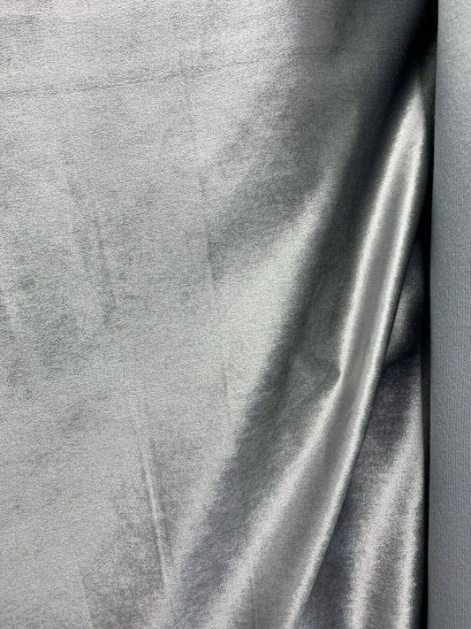 SPACE GRAY Soft Upholstery Drapery Velvet Fabric (56 in.) Sold By The Yard