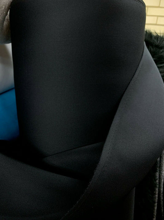BLACK Neoprene Scuba Knit Fabric Polyester Spandex (58 in.) Sold By The Yard