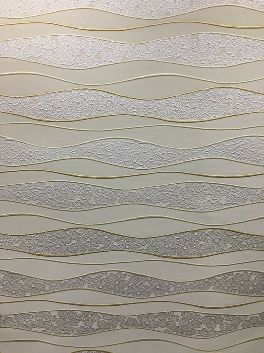 IVORY GOLD Embroidered Floral Brocade Upholstery Drapery Fabric (54 in.) Sold By The Yard