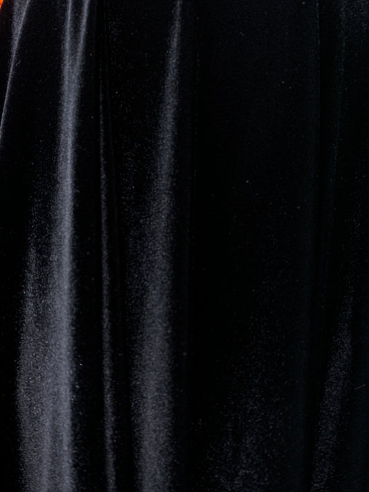 BLACK Polyester Stretch Velvet Fabric (60 in.) Sold By The Yard