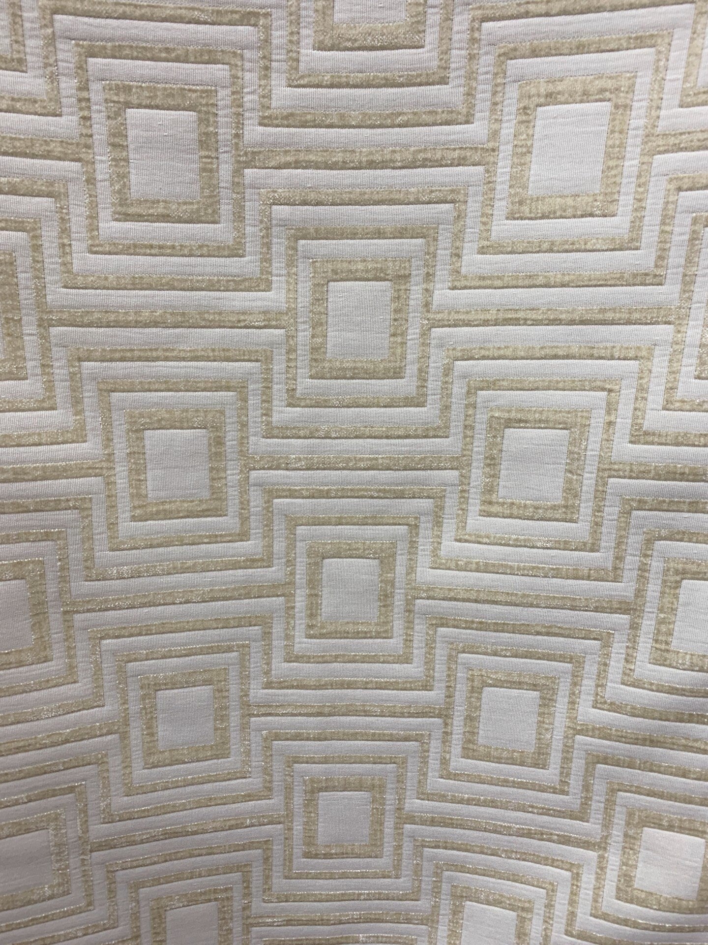 IVORY Geometric Chenille Upholstery Brocade Fabric (54 in.) Sold By The Yard