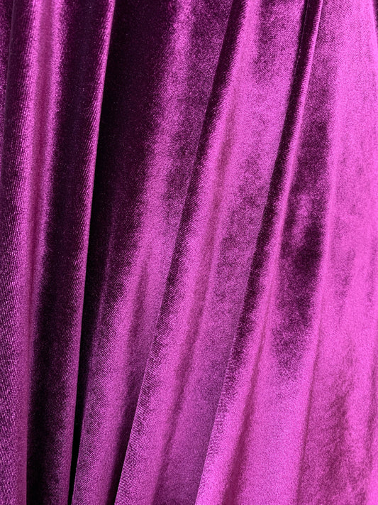 DARK ORCHID PURPLE Polyester Stretch Velvet Fabric (60 in.) Sold By The Yard