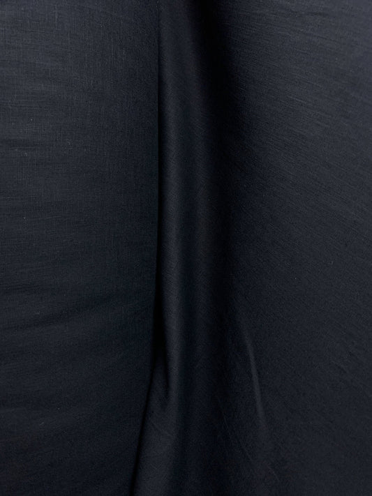BLACK 100% Linen Fabric (56 in.) Sold By The Yard