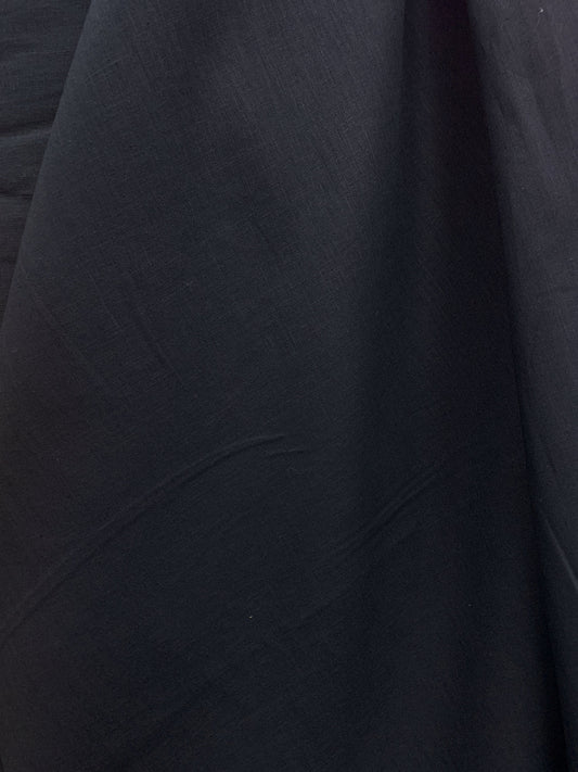 BLACK 100% Linen Fabric (56 in.) Sold By The Yard