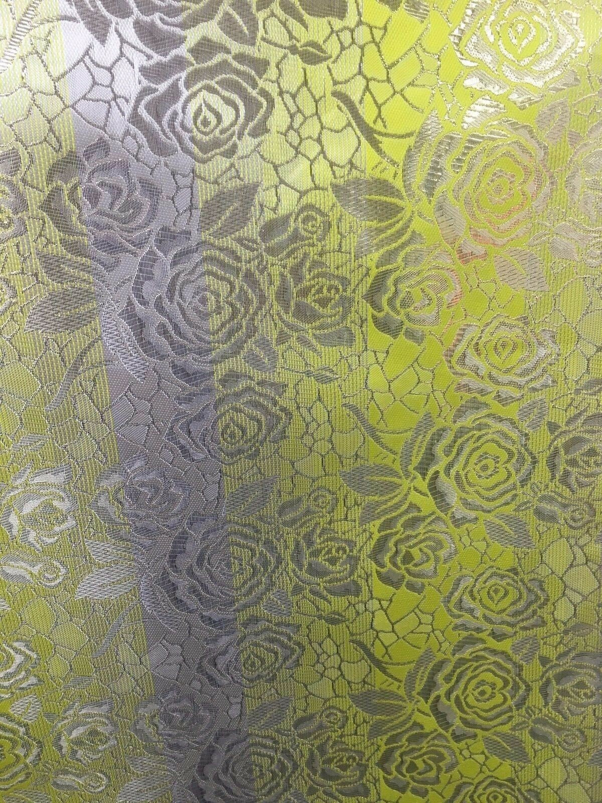 YELLOW IVORY GOLD Metallic Floral Brocade Fabric (60 in.) Sold By The Yard