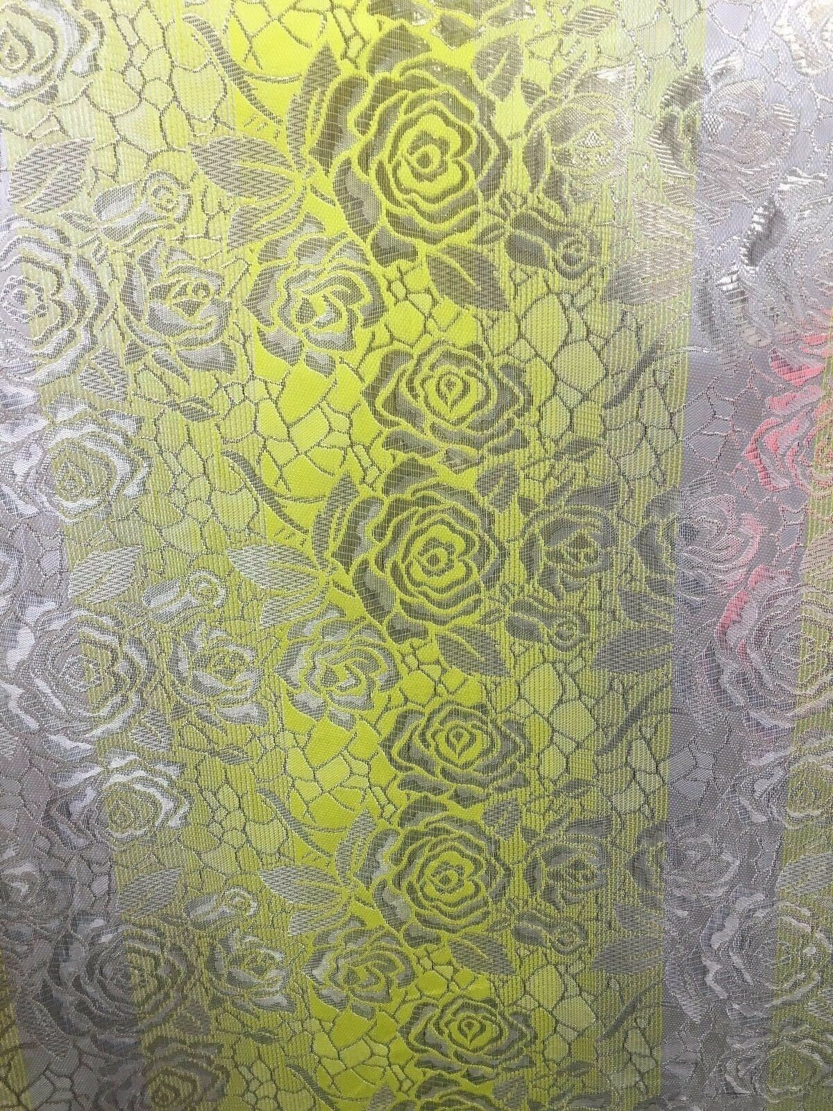 YELLOW IVORY GOLD Metallic Floral Brocade Fabric (60 in.) Sold By The Yard