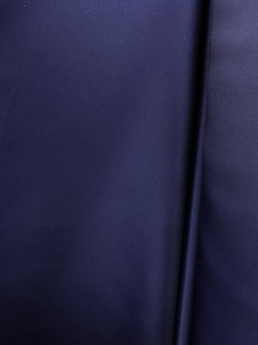 DARK NAVY Solid 100% Polyester Mystique Satin Fabric (60 in.) Sold By The Yard