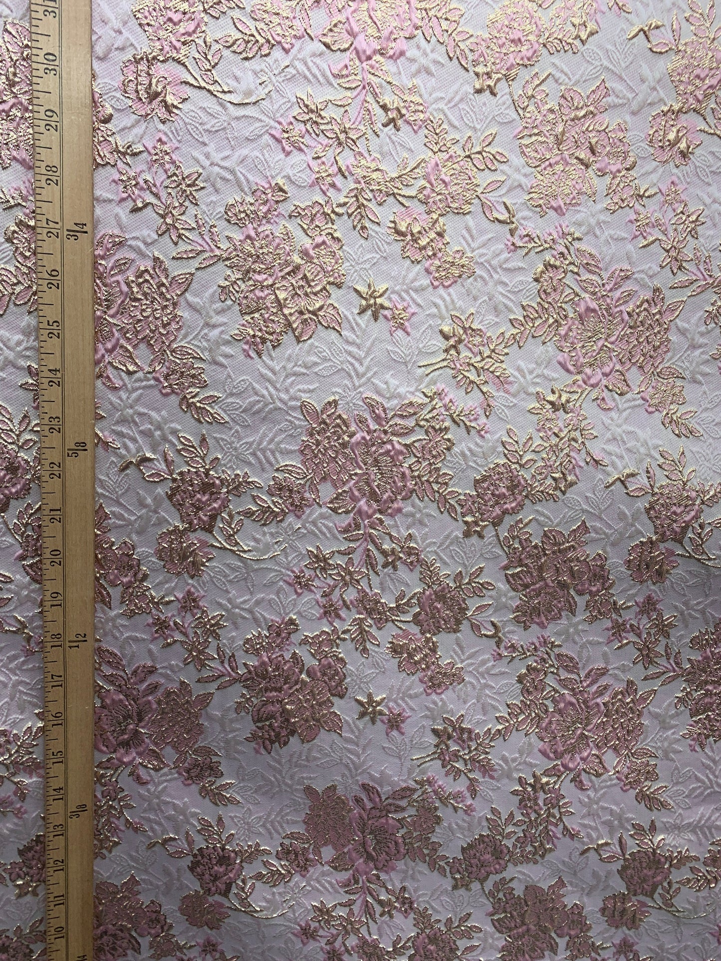 PINK GOLD Floral Brocade Fabric (60 in.) Sold By The Yard