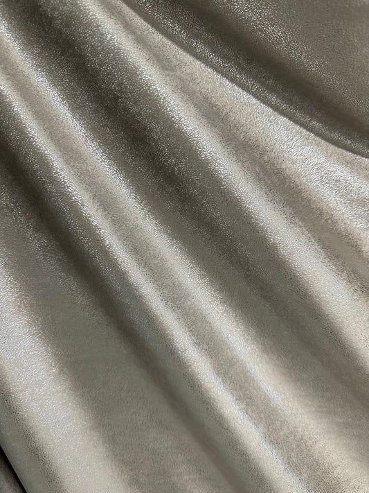 BEIGE SILVER Metallic Upholstery Drapery Velvet Fabric (56 in.) Sold By The Yard