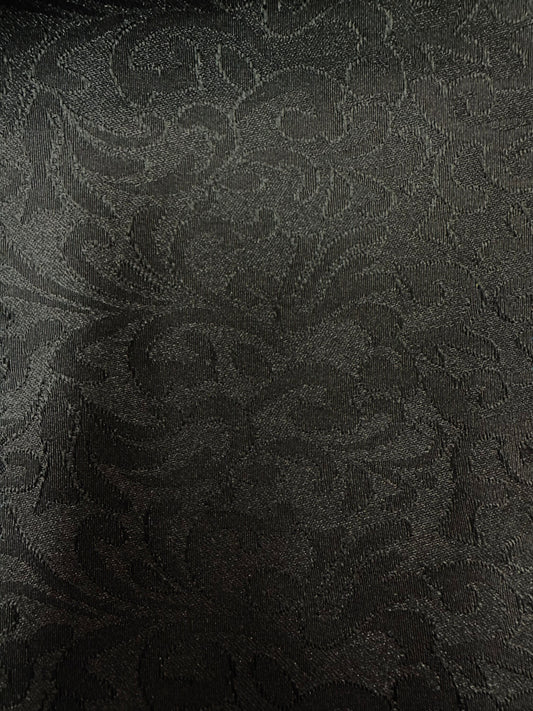 BLACK Floral Brocade Fabric (60 in.) Sold By The Yard