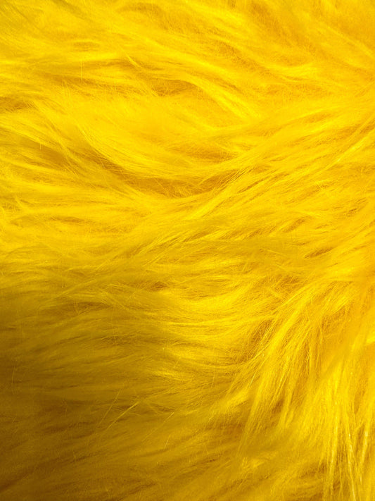 YELLOW Long Hair Faux Fake Fur Fabric (58 in.) Sold By The Yard