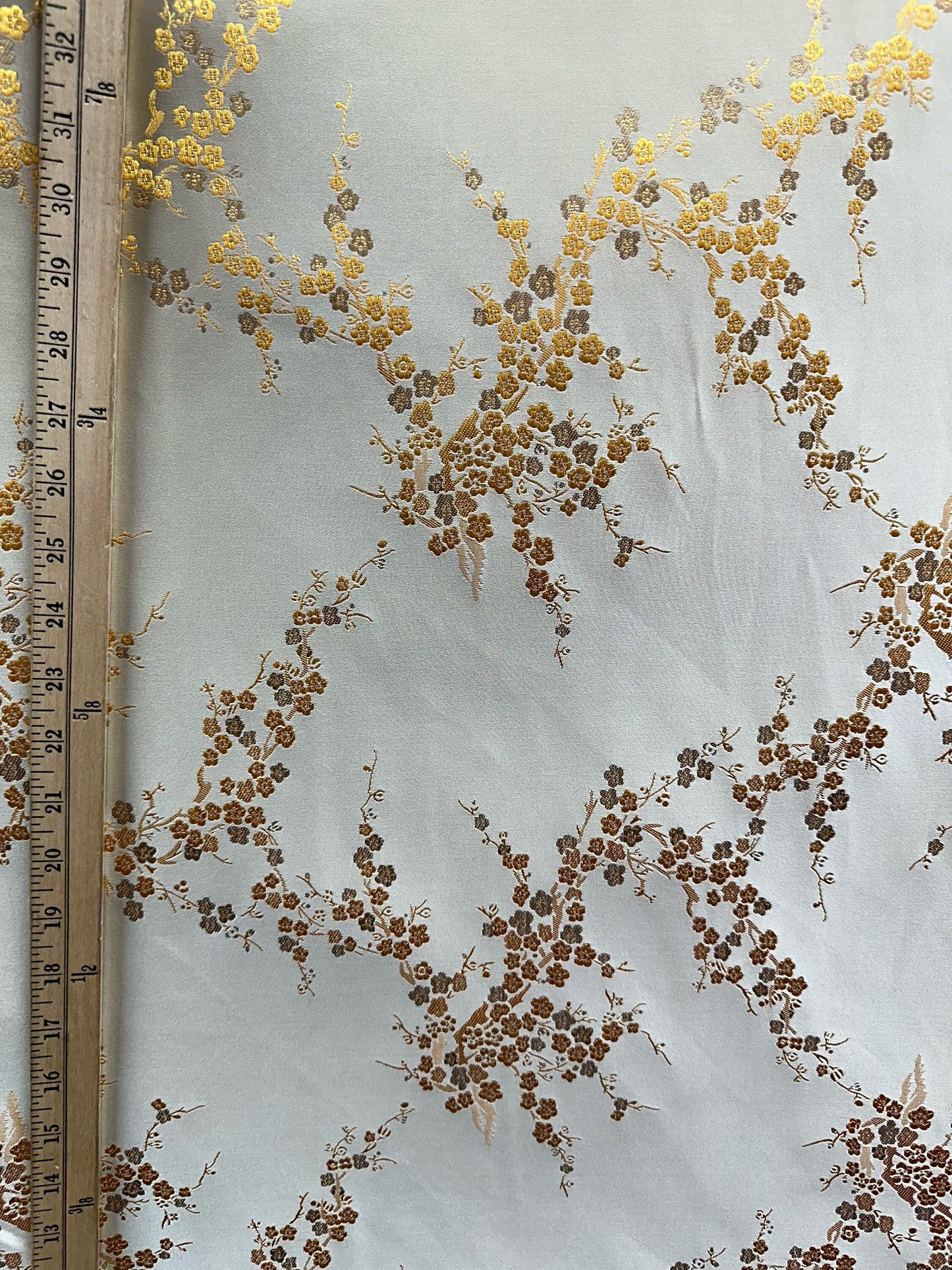 BEIGE GOLD Floral Brocade Fabric (60 in.) Sold By The Yard