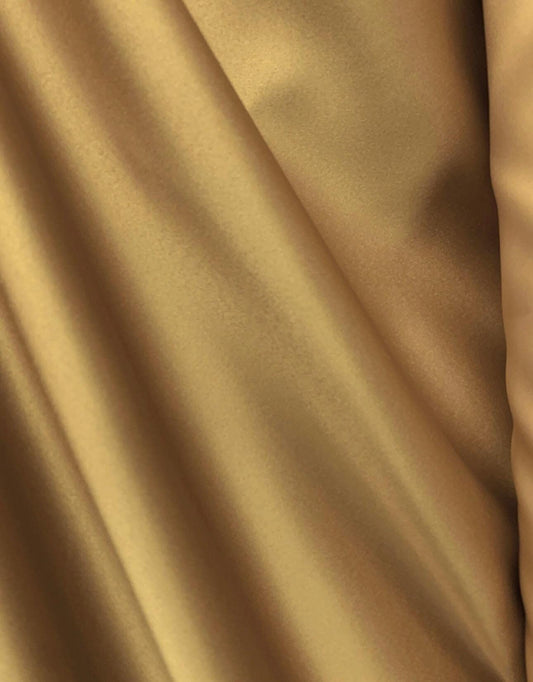 DARK GOLD Solid 100% Polyester Mystique Satin Fabric (60 in.) Sold By The Yard