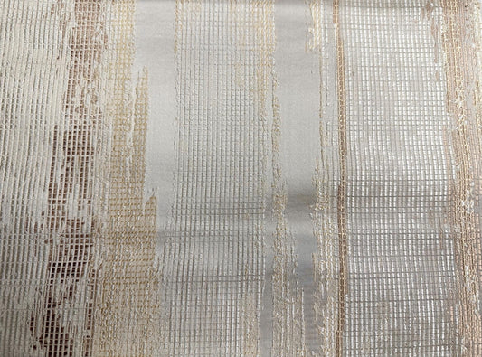 BEIGE GOLD Embroidered Brocade Upholstery Drapery Fabric (56 in.) Sold By The Yard
