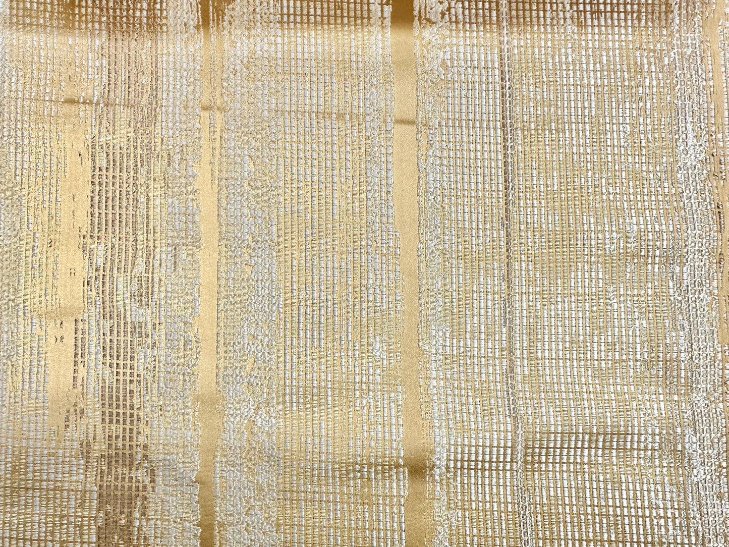 Gold Beige Dark Gold Embroidered Brocade Upholstery Drapery Fabric (56 in.) Sold By The Yard