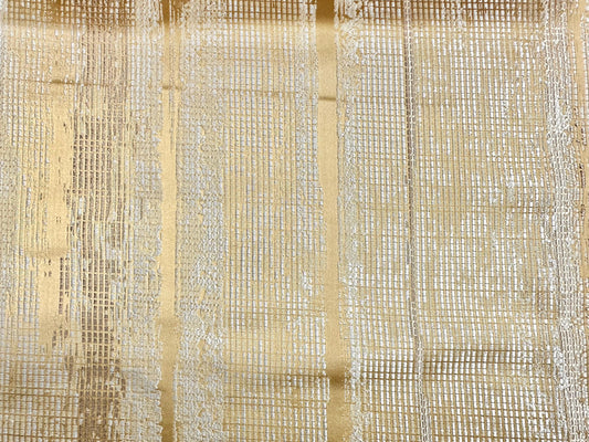 Gold Beige Dark Gold Embroidered Brocade Upholstery Drapery Fabric (56 in.) Sold By The Yard