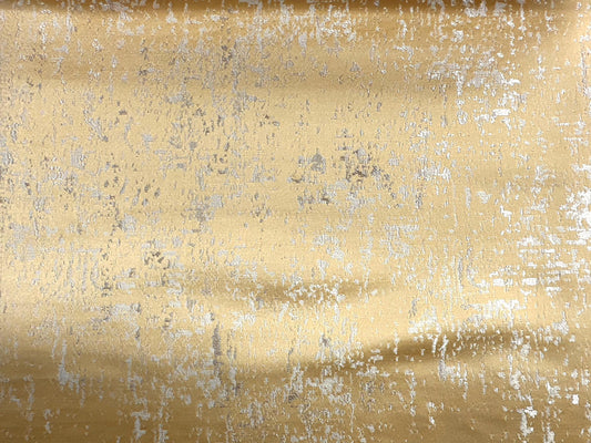 Gold Beige Dark Gold Embroidered Brocade Upholstery Drapery Fabric (56 in.) Sold By The Yard