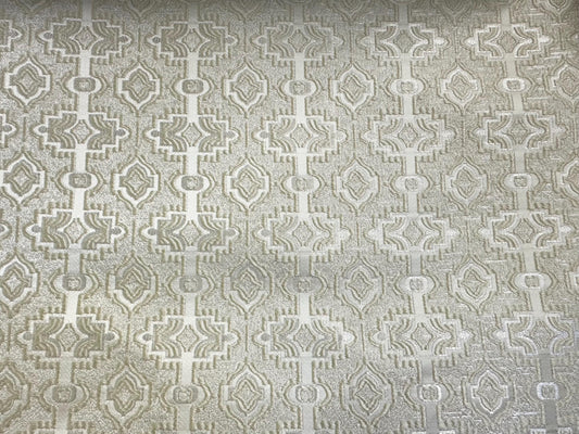 IVORY Brocade Upholstery Drapery Fabric (110 in.) Sold By The Yard