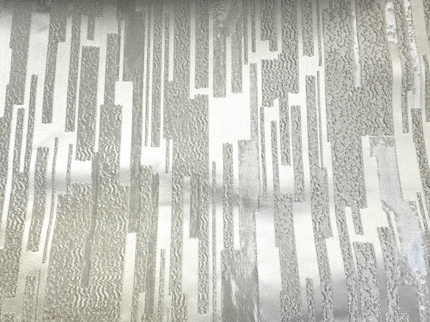 WHITE Brocade Upholstery Drapery Fabric (110 in.) Sold By The Yard