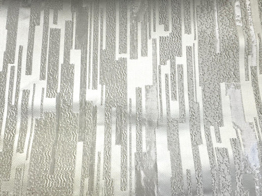 WHITE Brocade Upholstery Drapery Fabric (110 in.) Sold By The Yard