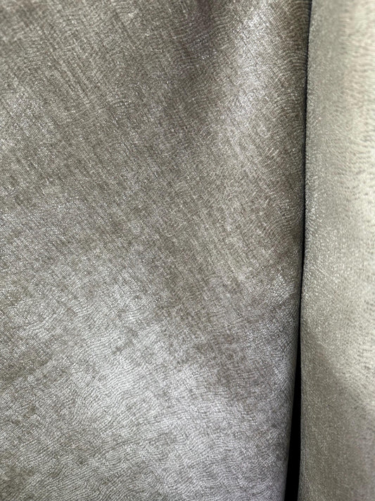 BEIGE Chenille Velvet Upholstery Drapery Fabric (56 in.) Sold By The Yard