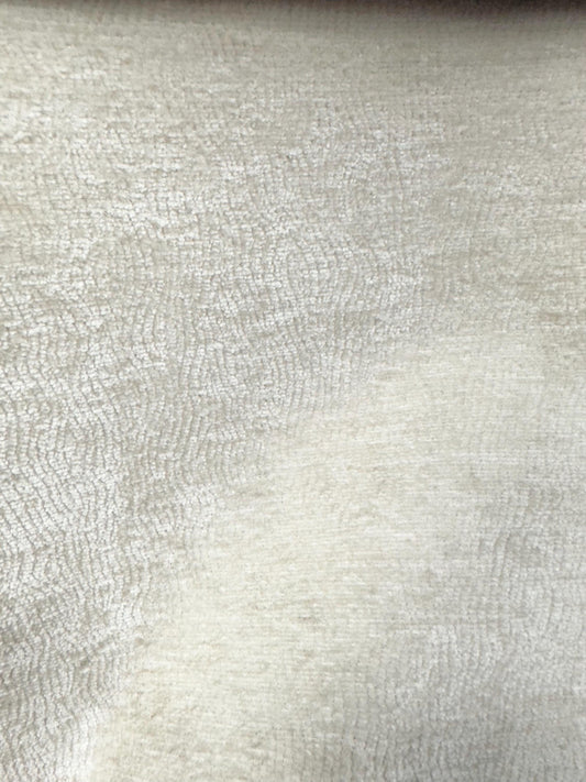 IVORY Chenille Velvet Upholstery Drapery Fabric (56 in.) Sold By The Yard