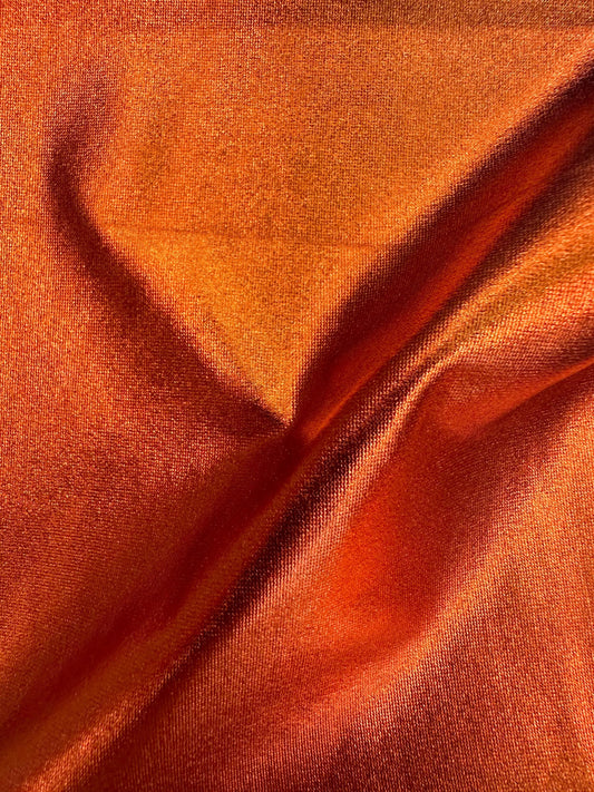 ORANGE Metallic Spandex 4 Way Stretch Fabric (58 in.) Sold By The Yard